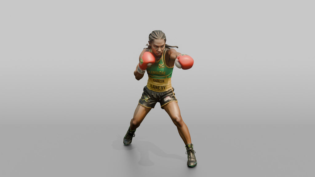 Boxer Explosive Straight Right Punch