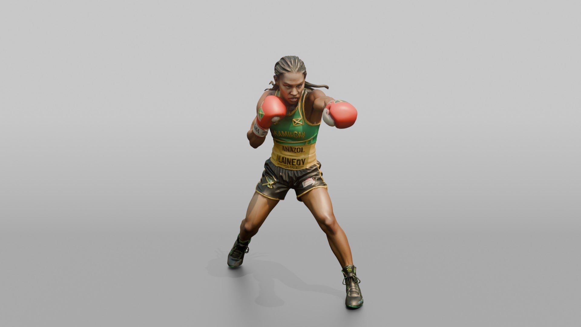 Boxer Explosive Straight Right Punch