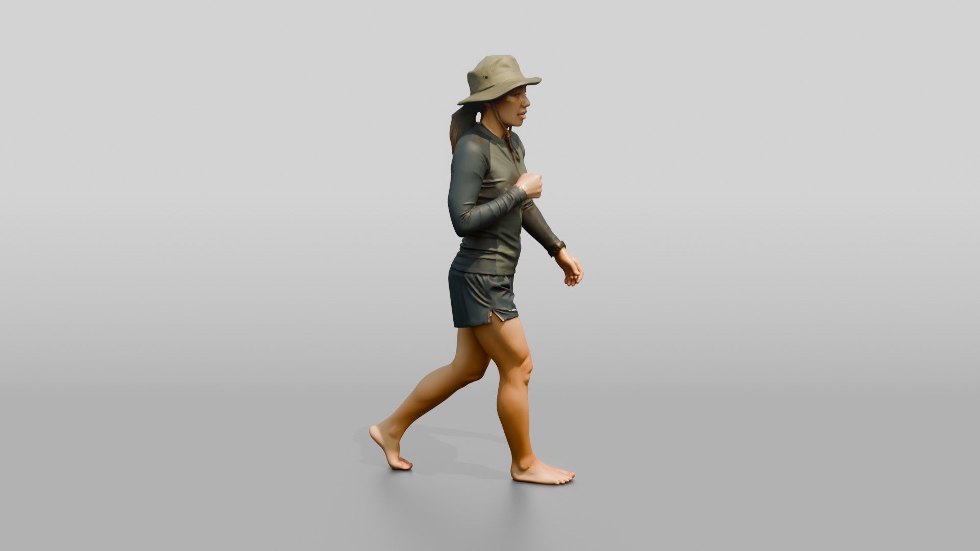 Woman Zipping Up Long-Sleeve Rashguard