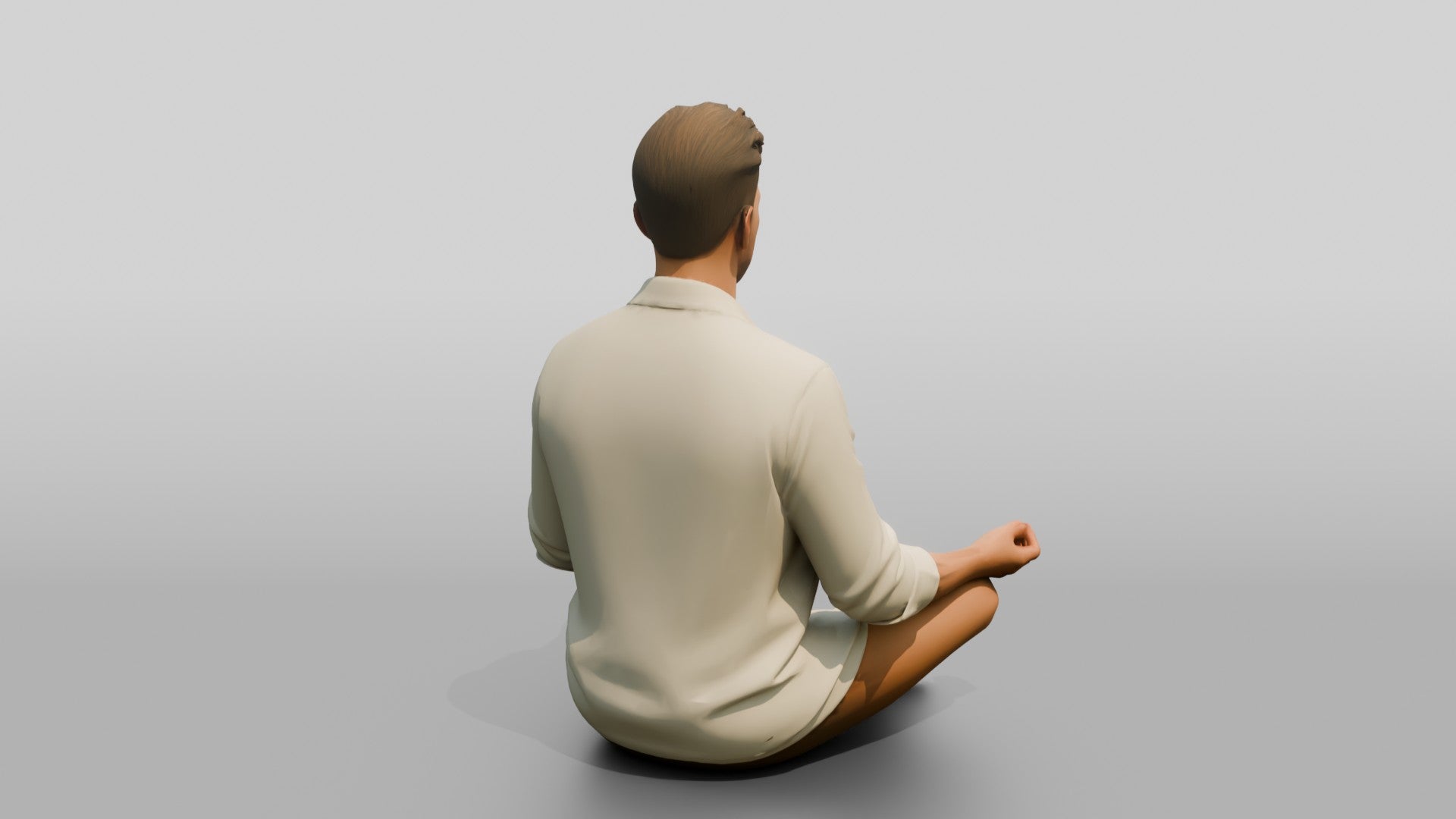 Man Meditating Cross-Legged