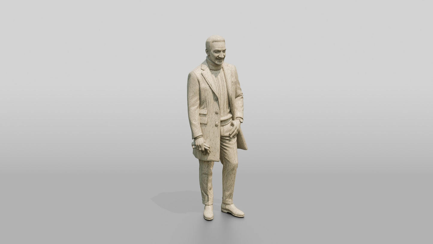 African-American Gentleman in Tailored Winter Jacket