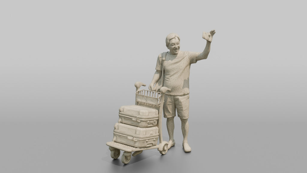 Traveler Waving His Boarding Pass