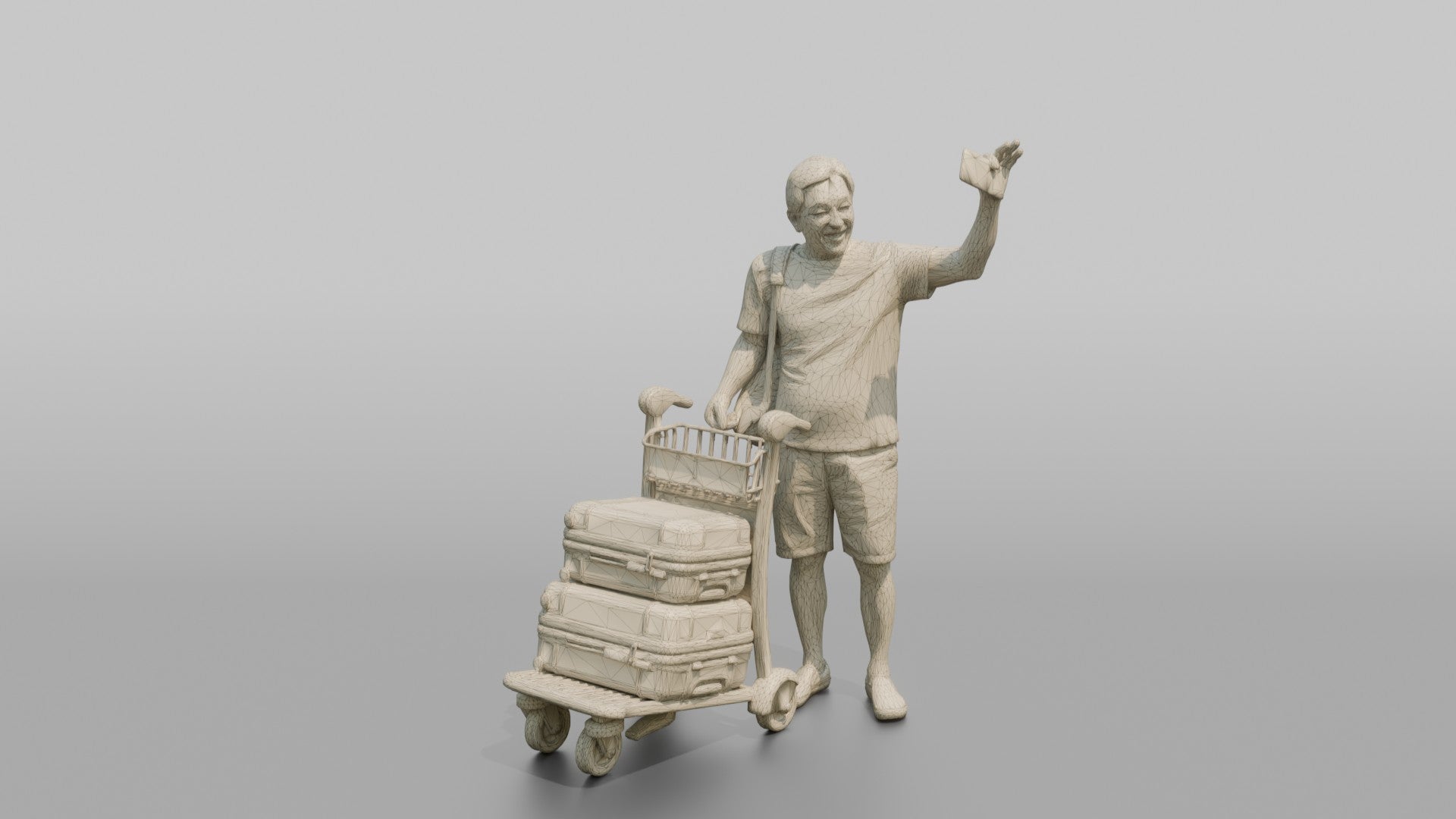 Traveler Waving His Boarding Pass