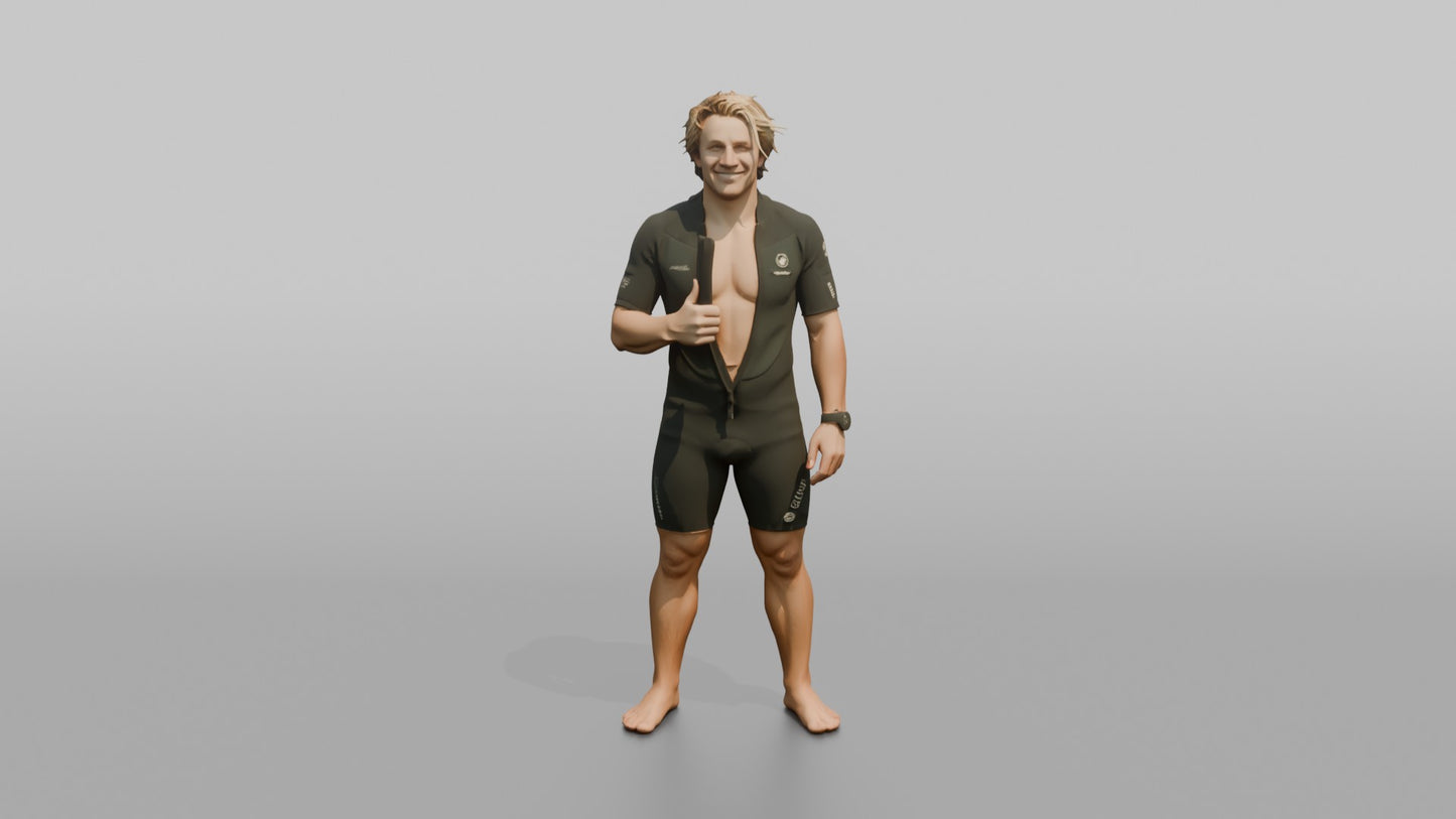 Surfer Giving a Thumbs Up