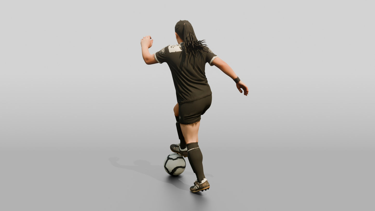 Soccer Player Stepping Over the Ball