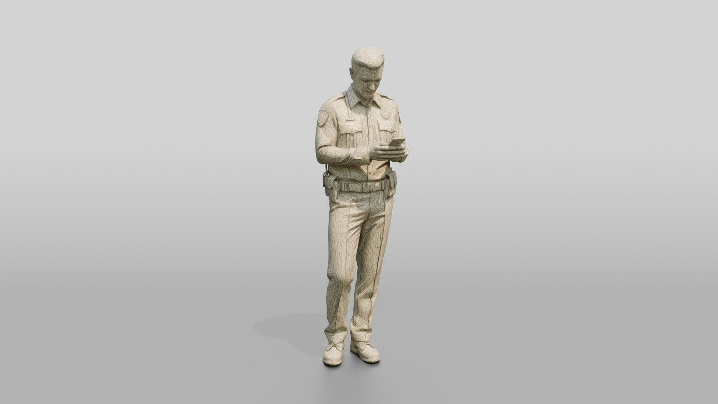 Police Officer Leaning and Texting