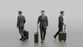 Caucasian Flight Attendant Holding a Coffee Tray