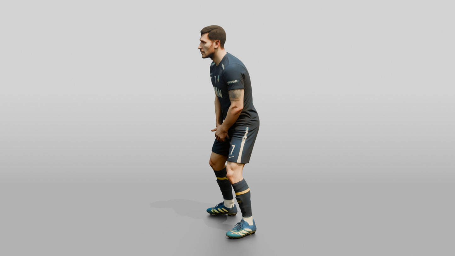 Soccer Player Blocking a Free Kick Wall