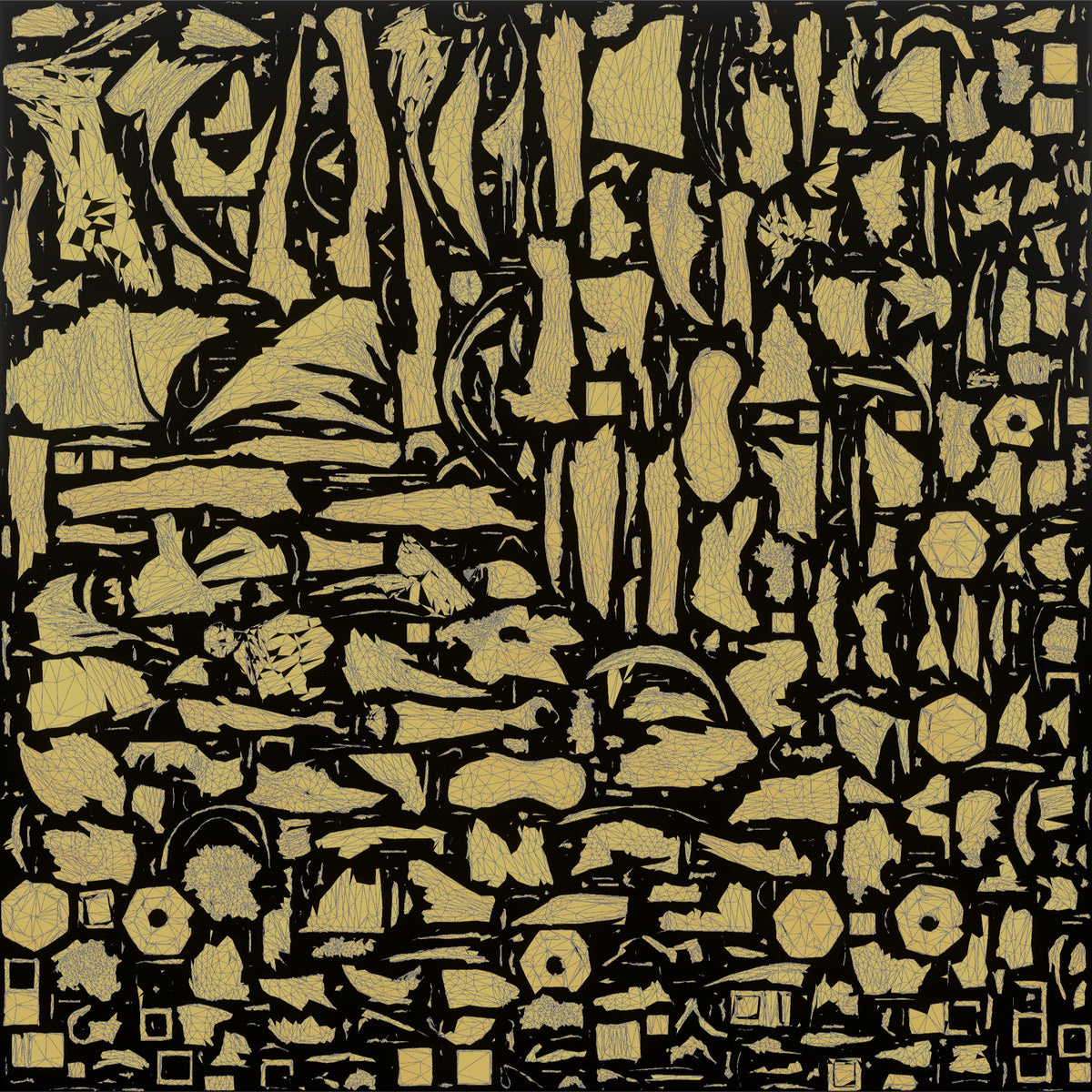 Weightlifter Man Doing A Dumbbell Shoulder Press - UV layout, metallic roughness map