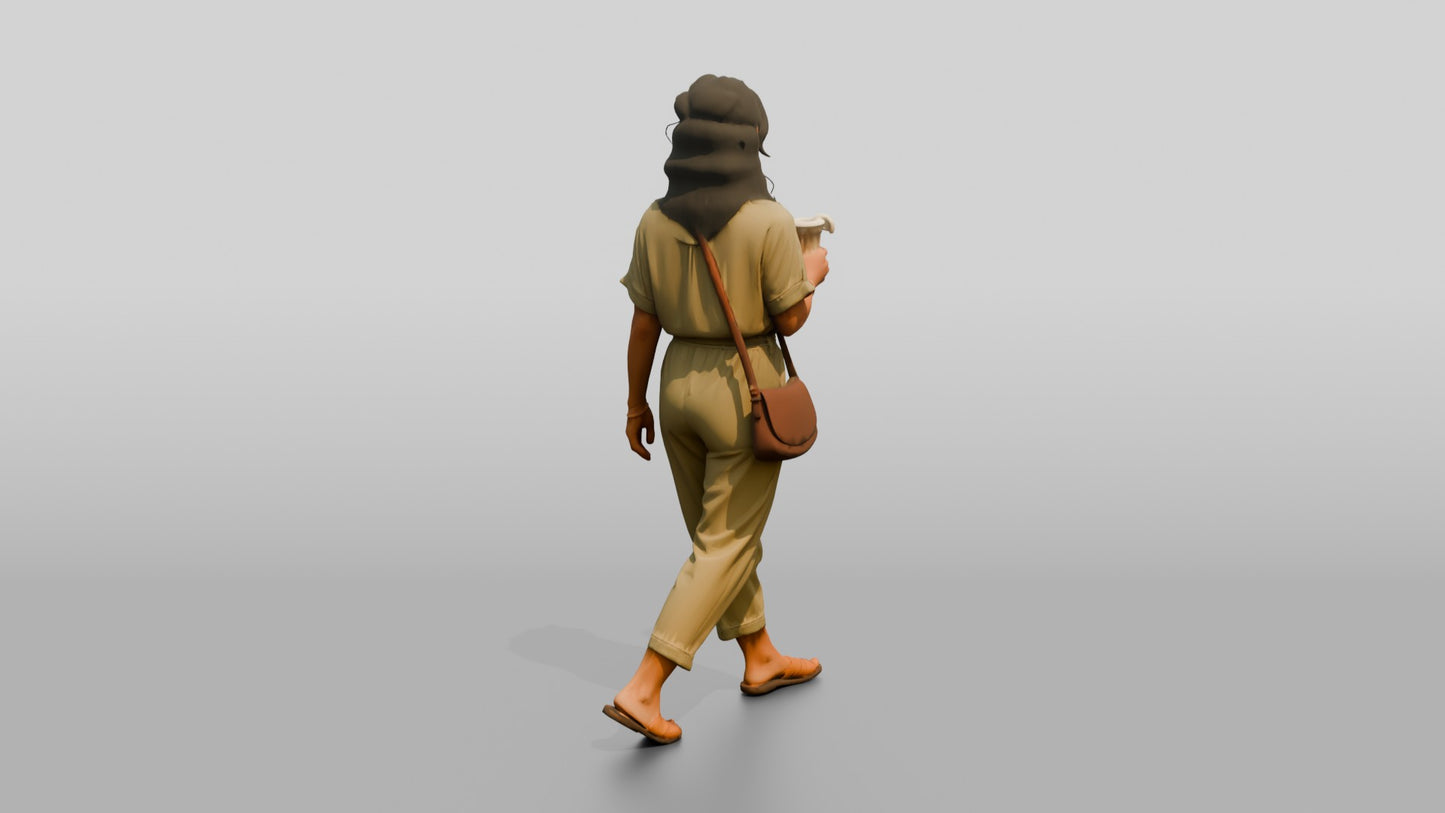 Petite Greek Woman Carrying Fresh Lemonade