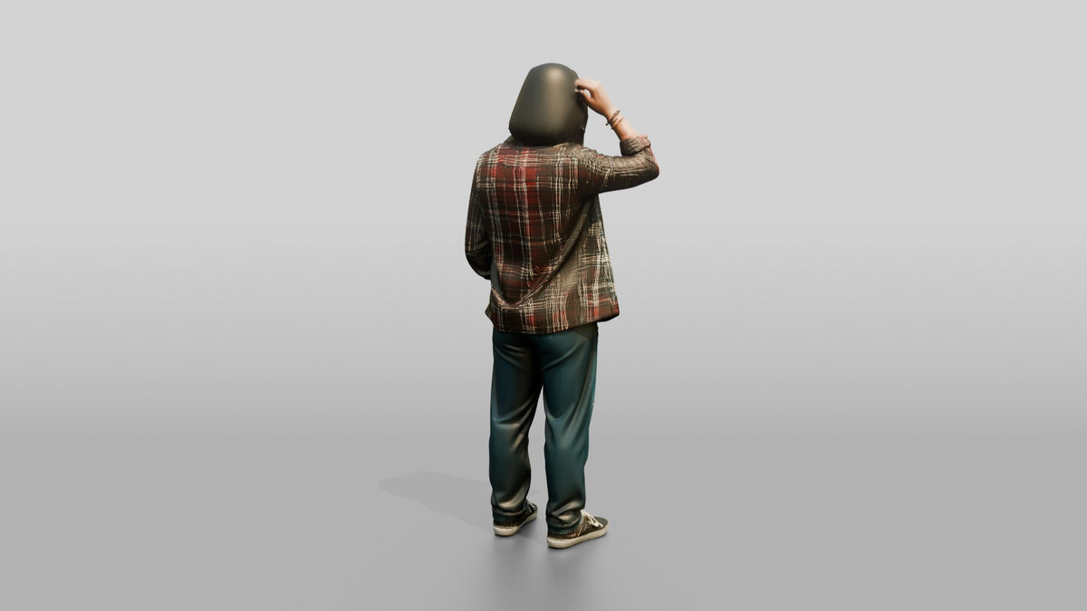 Grunge Skater Woman 10 - 3D character model, view 3