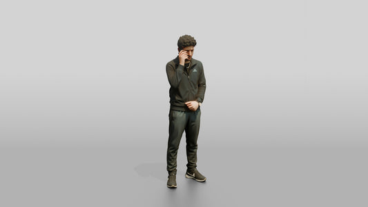 Middle Eastern Male On The Phone - 3D character model, view 1