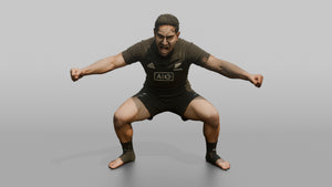Maori Team Leader Performing the Haka - 3D character model, view 1