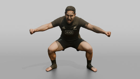 Maori Team Leader Performing the Haka - 3D character model, view 1