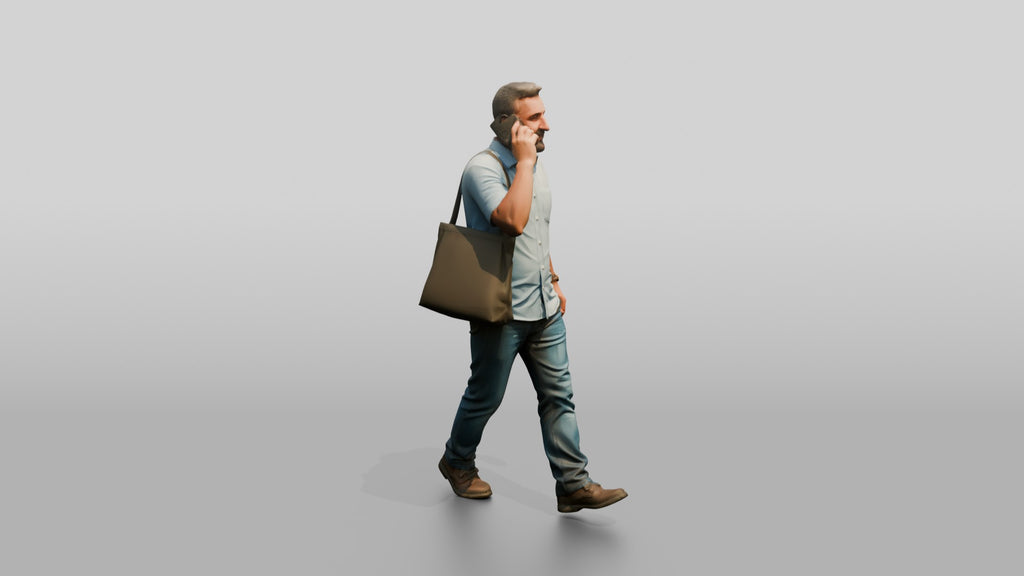 Middle-Aged Turkish Man Talking on His Phone