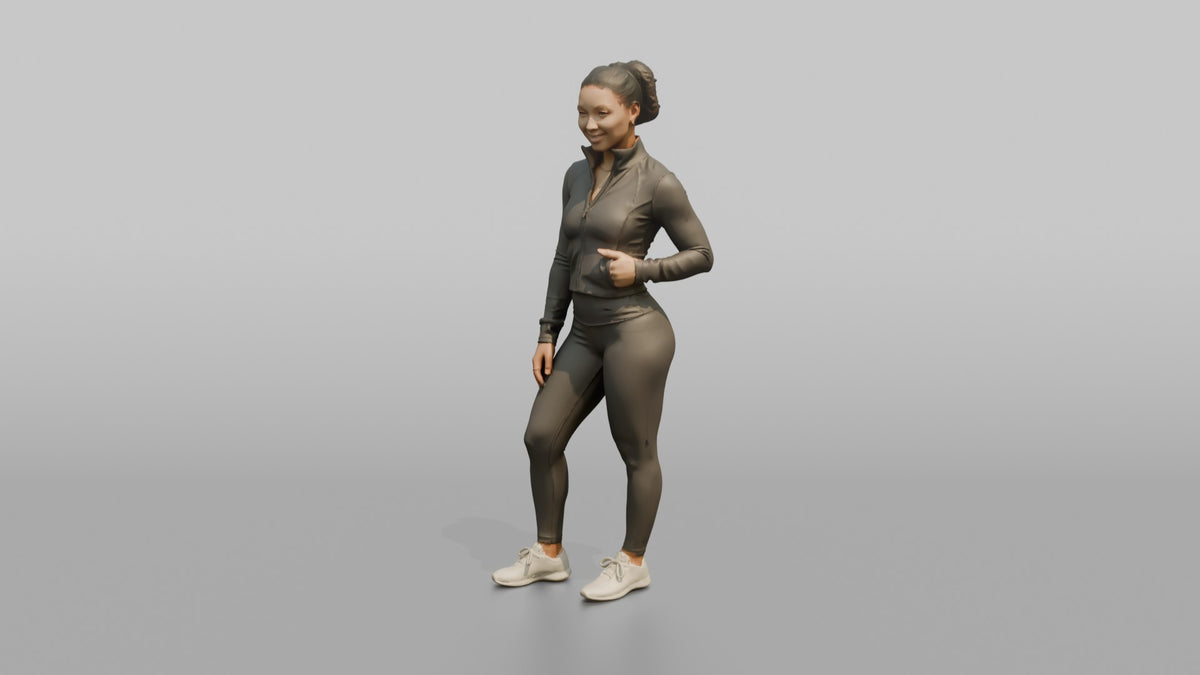 Fitness Influencer Woman Standing At A Slight Angle - 3D character model, view 4