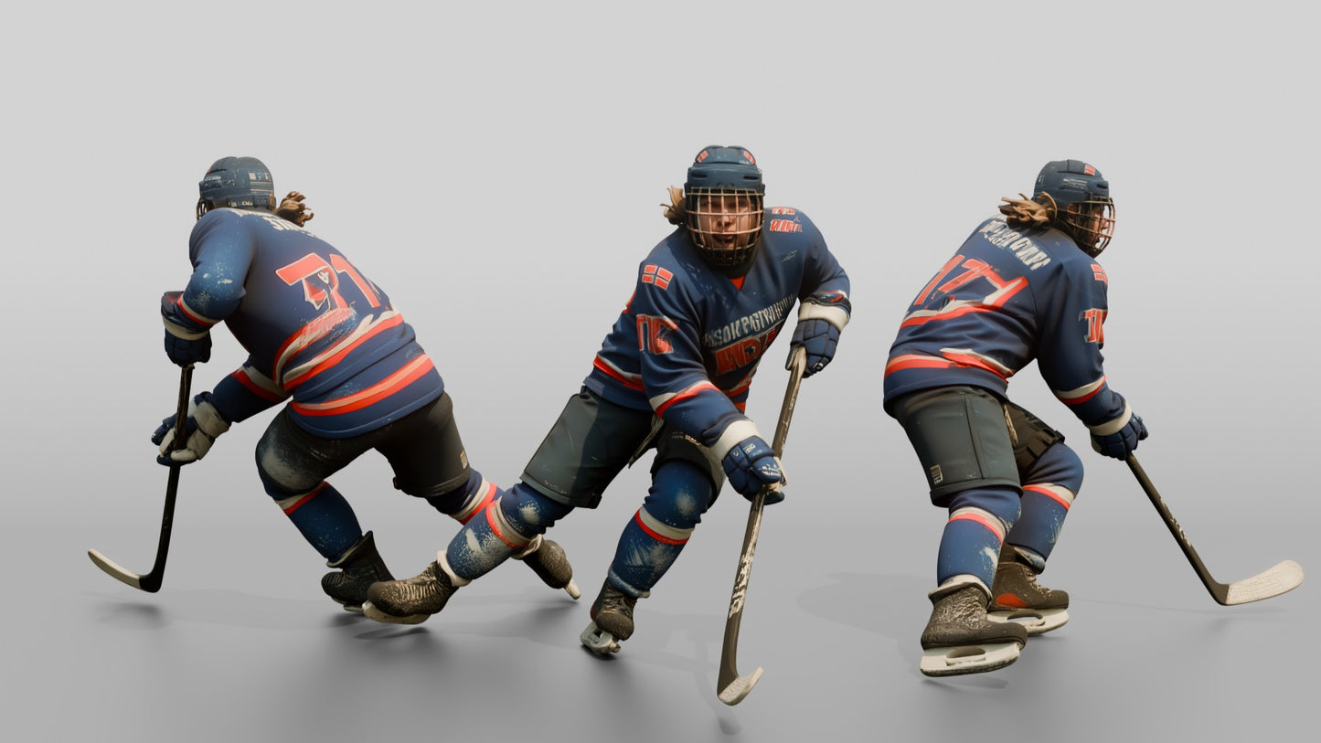 Norwegian Teen Boy Playing Ice Hockey