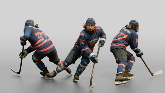 Norwegian Teen Boy Playing Ice Hockey