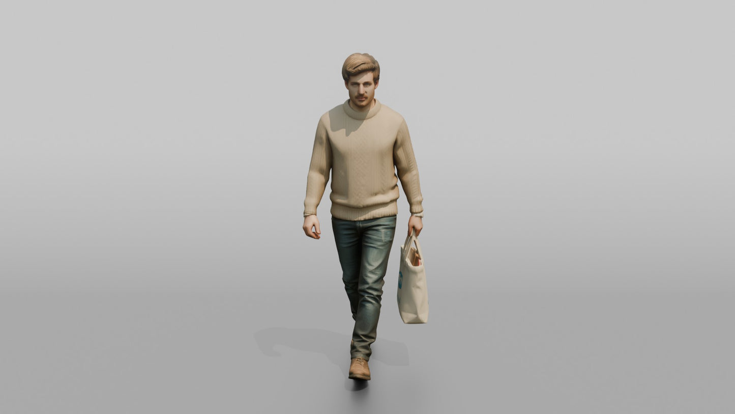 Dutch Man Walking in a Wool Sweater