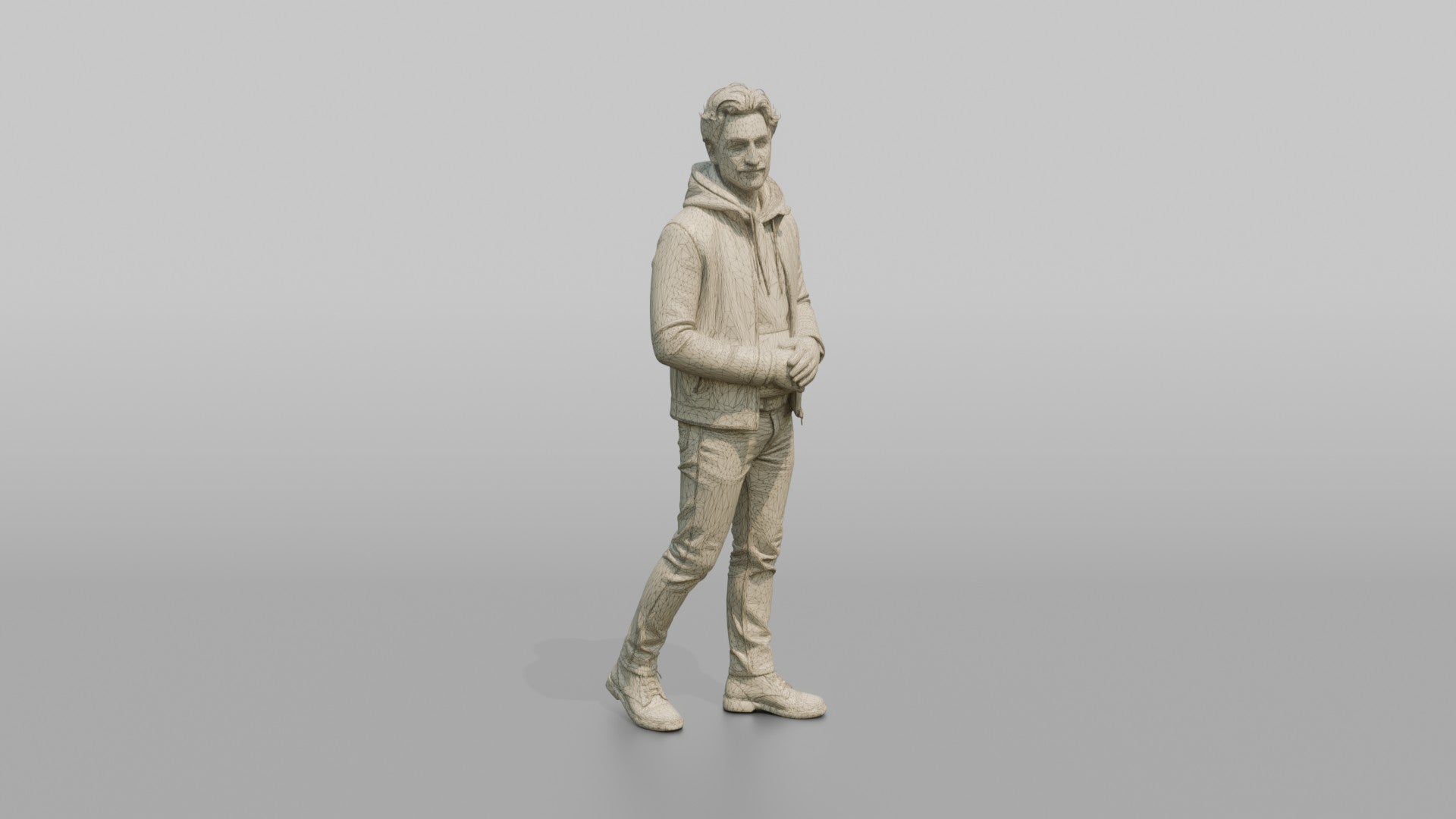 Young Man in Olive Leather Jacket and Boots