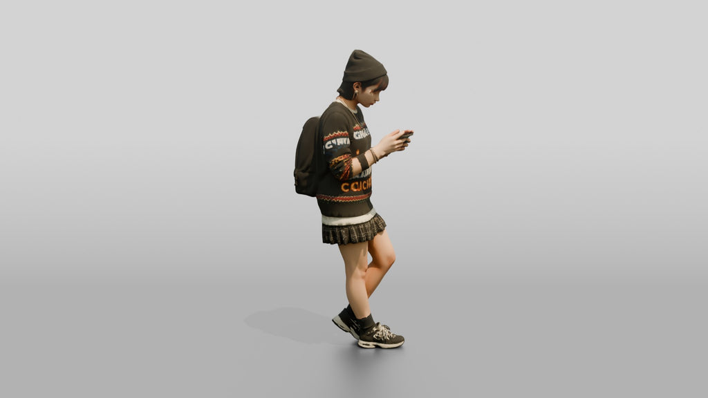 Asian Woman Gaming on Smartphone