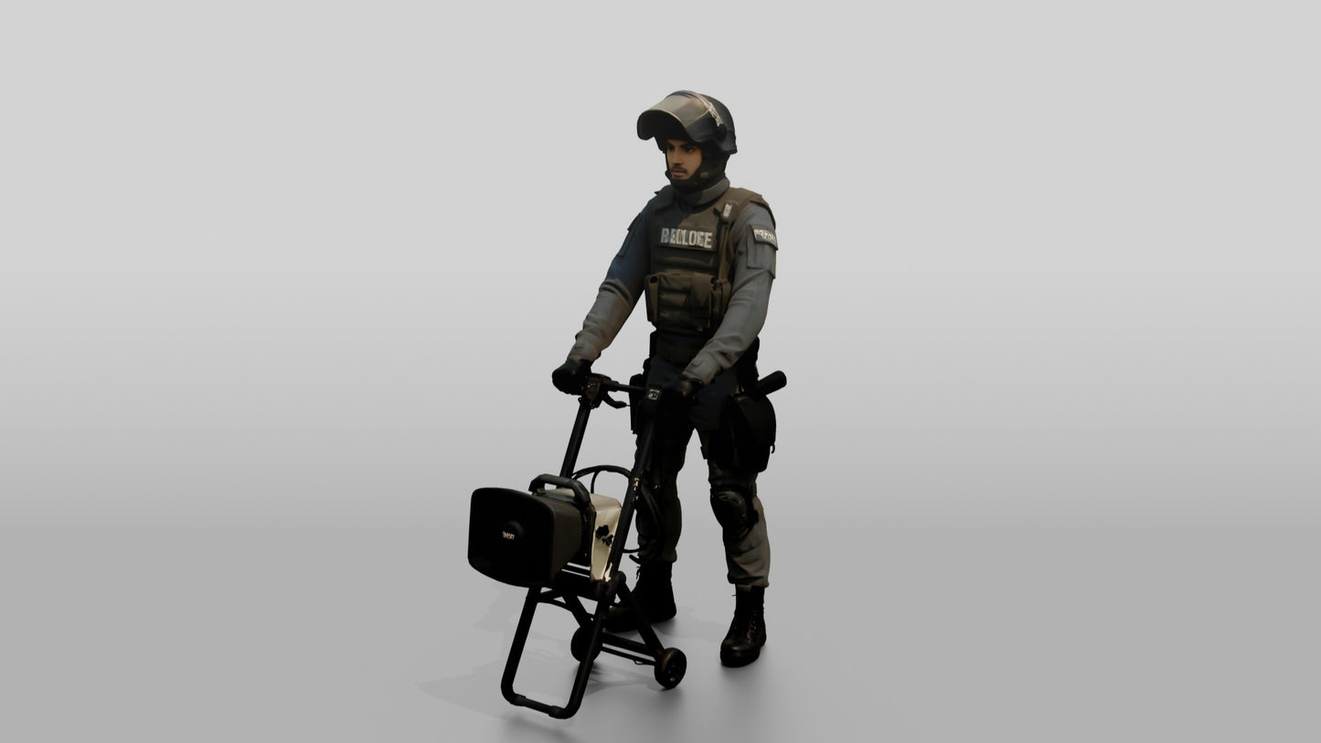 Riot Police Officer with Equipment