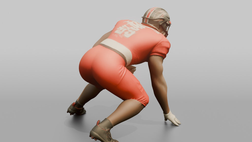 Defensive Tackle in a Wide Three-Point Stance