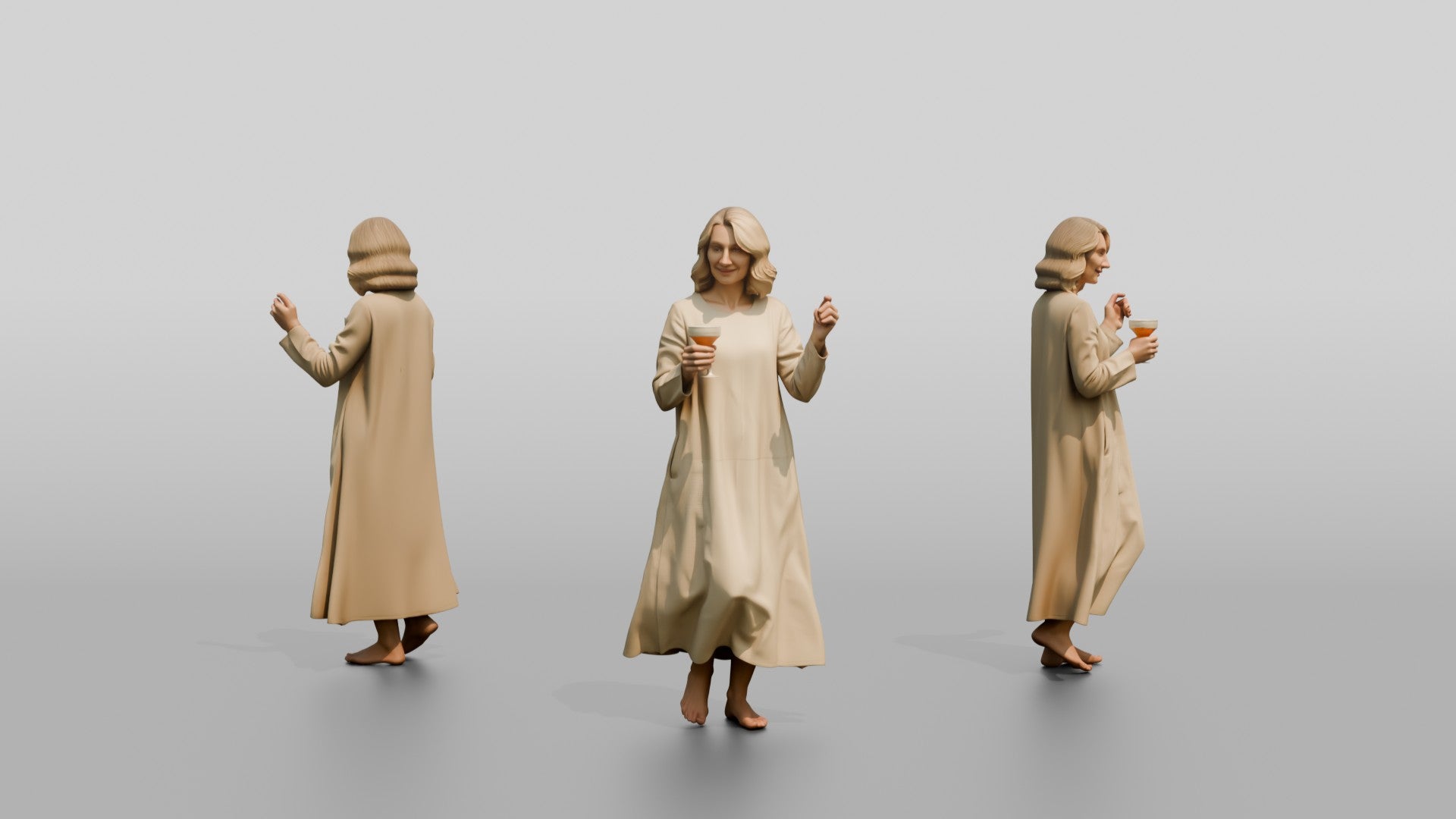 Blonde Woman with a Cocktail