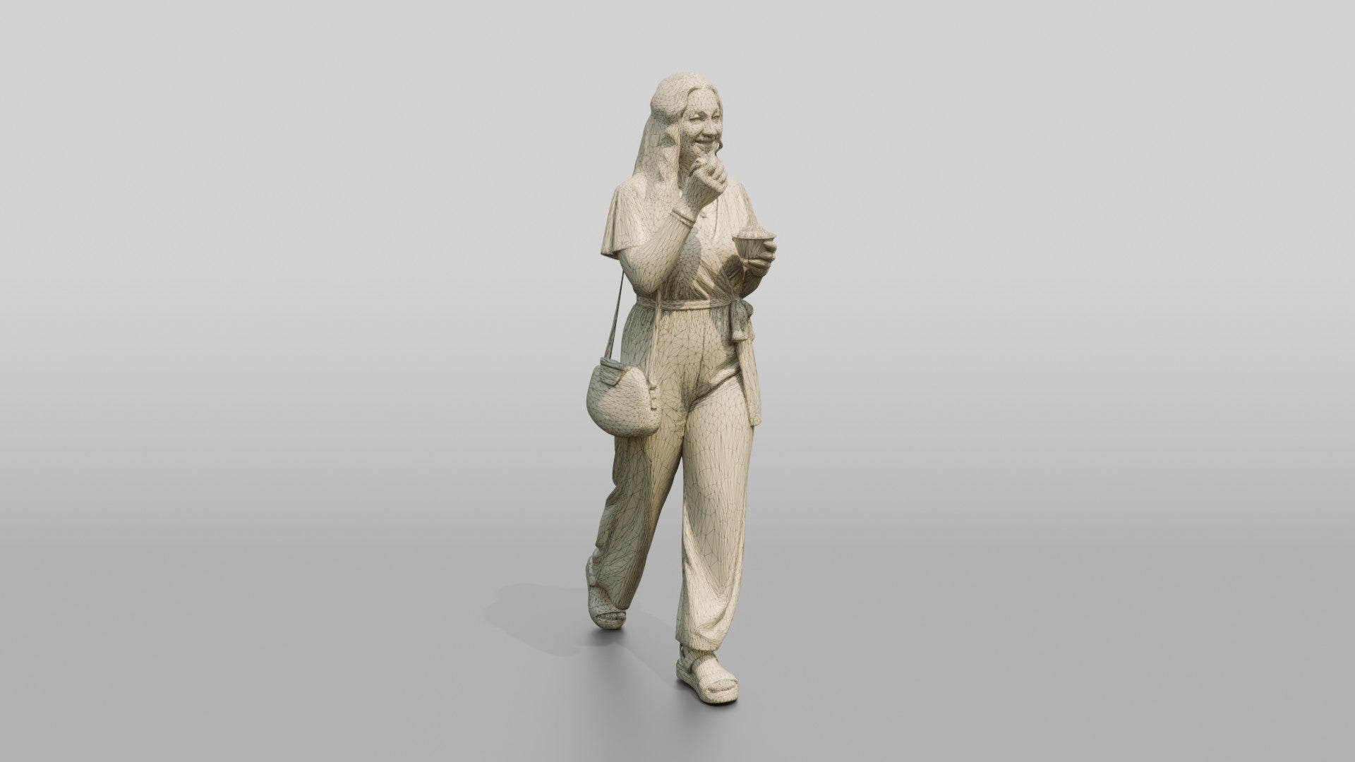 Plus-Size Young Lebanese Woman in a Summer Jumpsuit