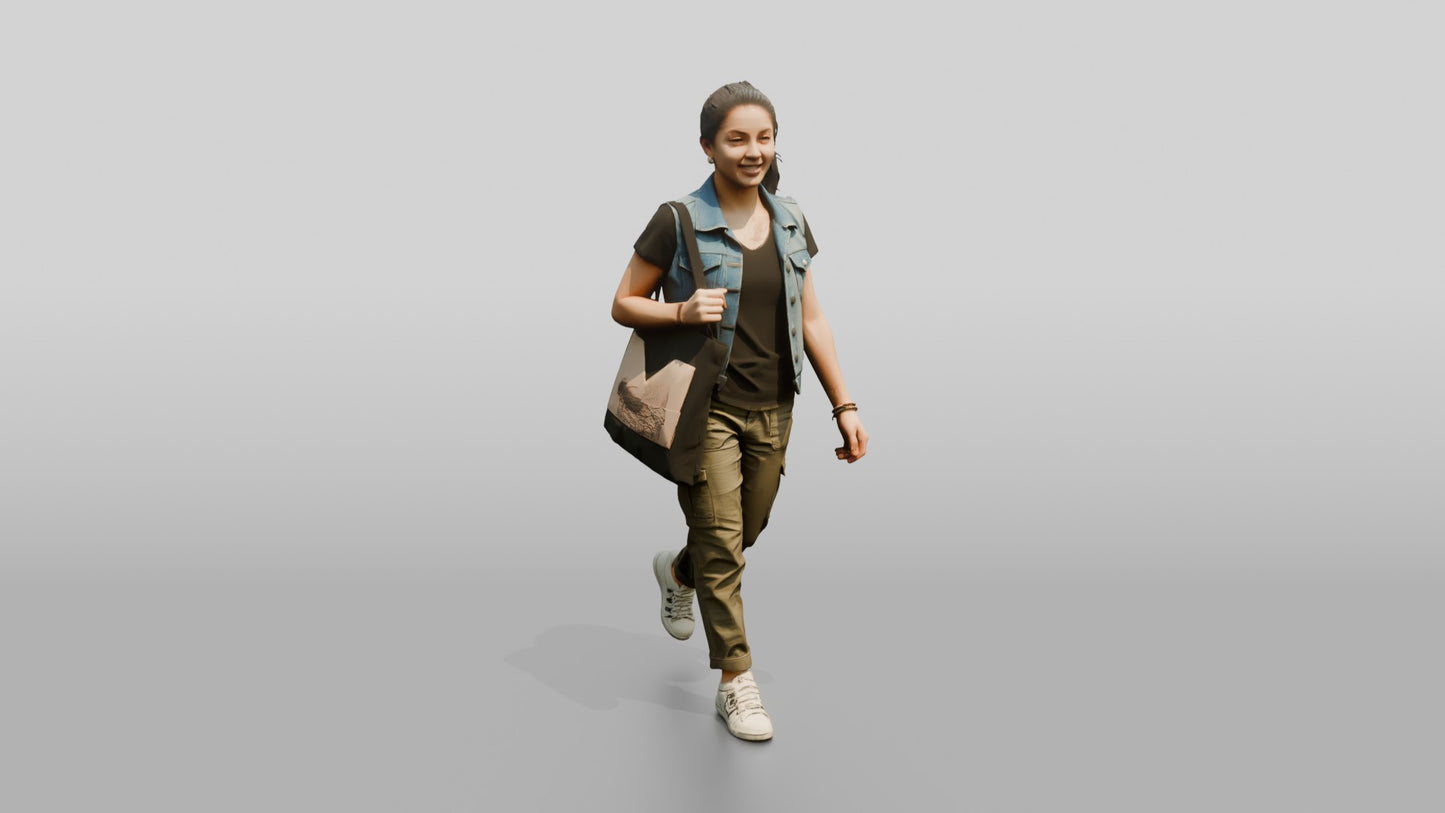 South American Female Walking
