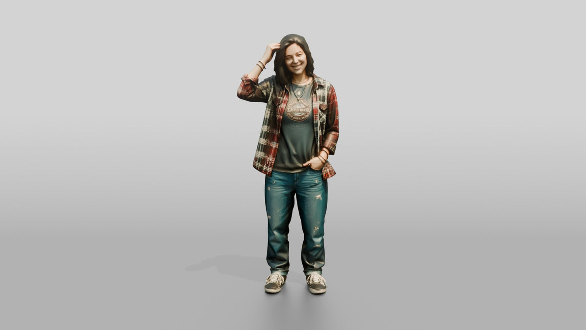 Grunge Skater Woman 10 - 3D character model, view 5