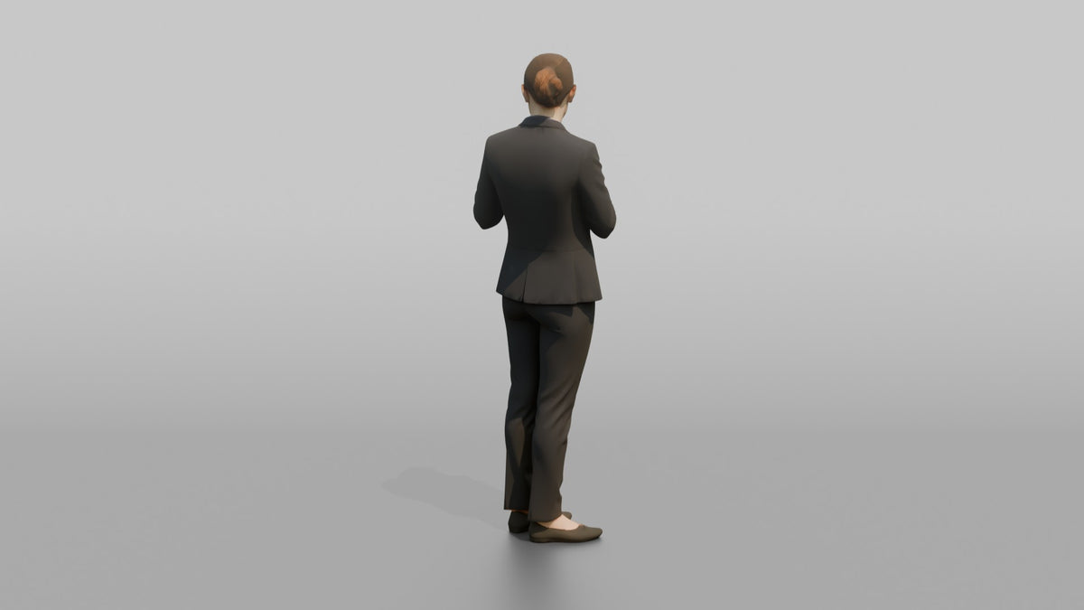 Receptionist Man Adjusting A Name Badge - 3D character model, view 3