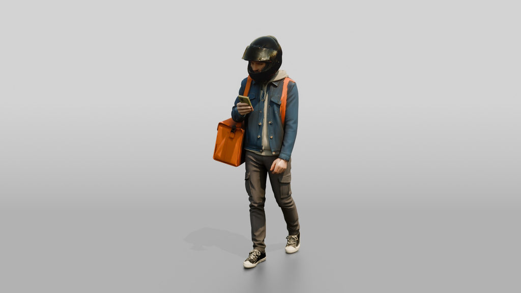 Helmeted Food Courier