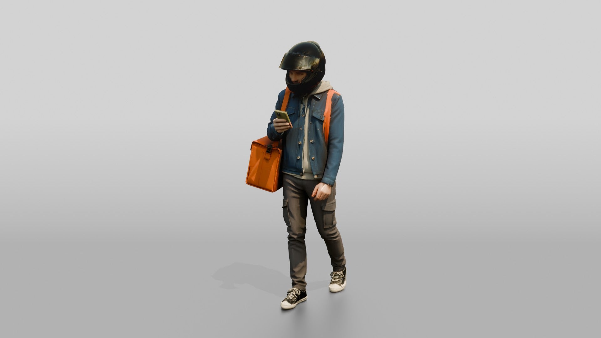 Helmeted Food Courier