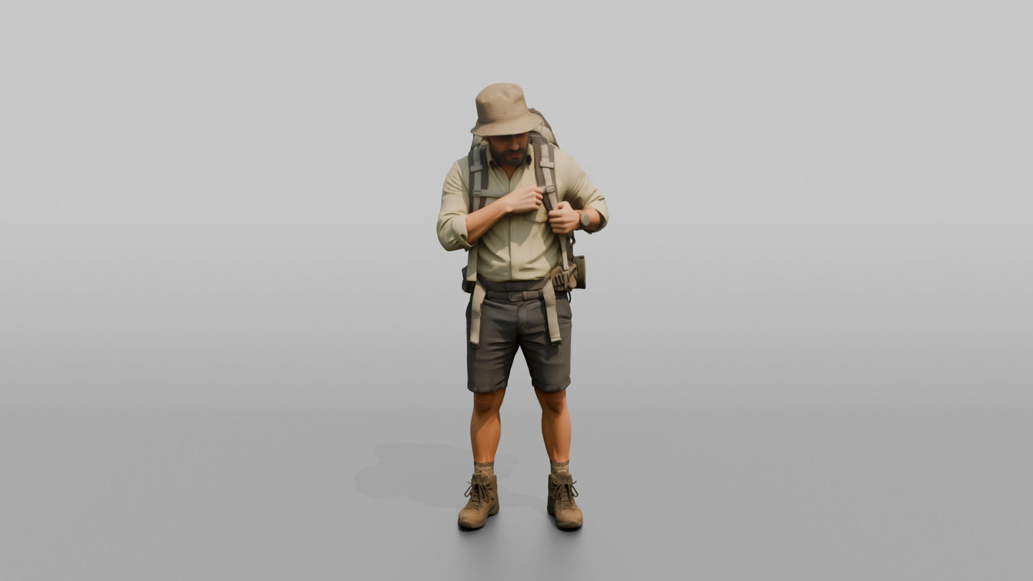 Vacationer Wearing Bucket Hat