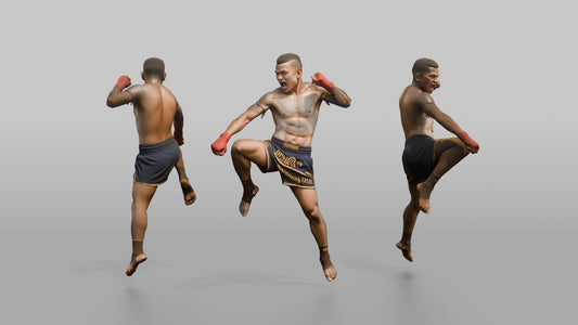 Muay Thai Fighter Flying Knee Strike