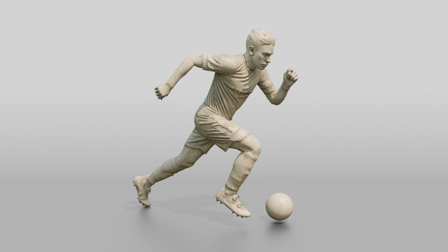 Soccer Player Sprinting for the Ball
