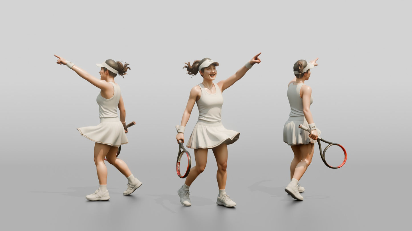 Female Tennis Player Celebrating a Victory