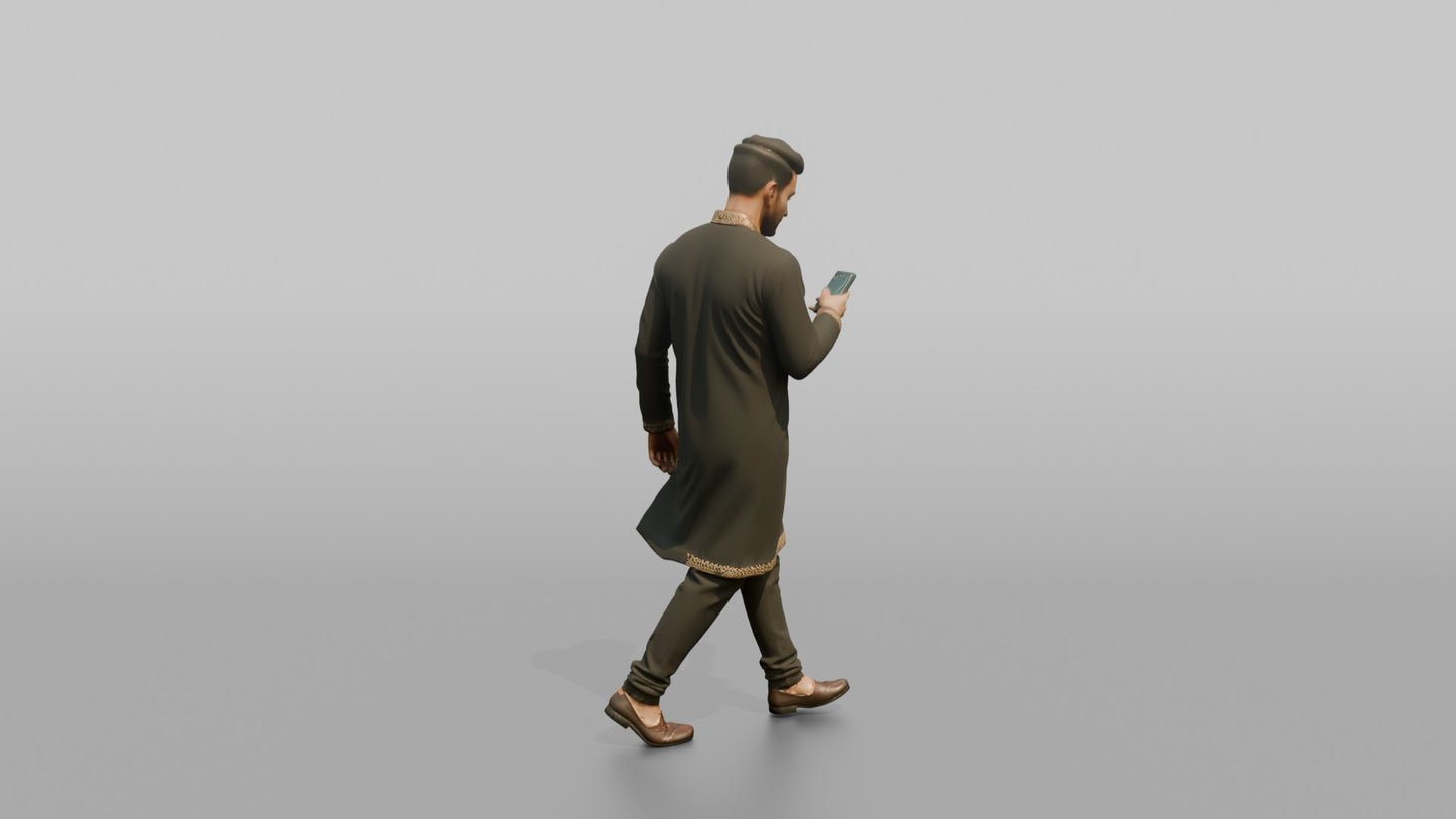 South Asian Wedding Guest Checking His Phone