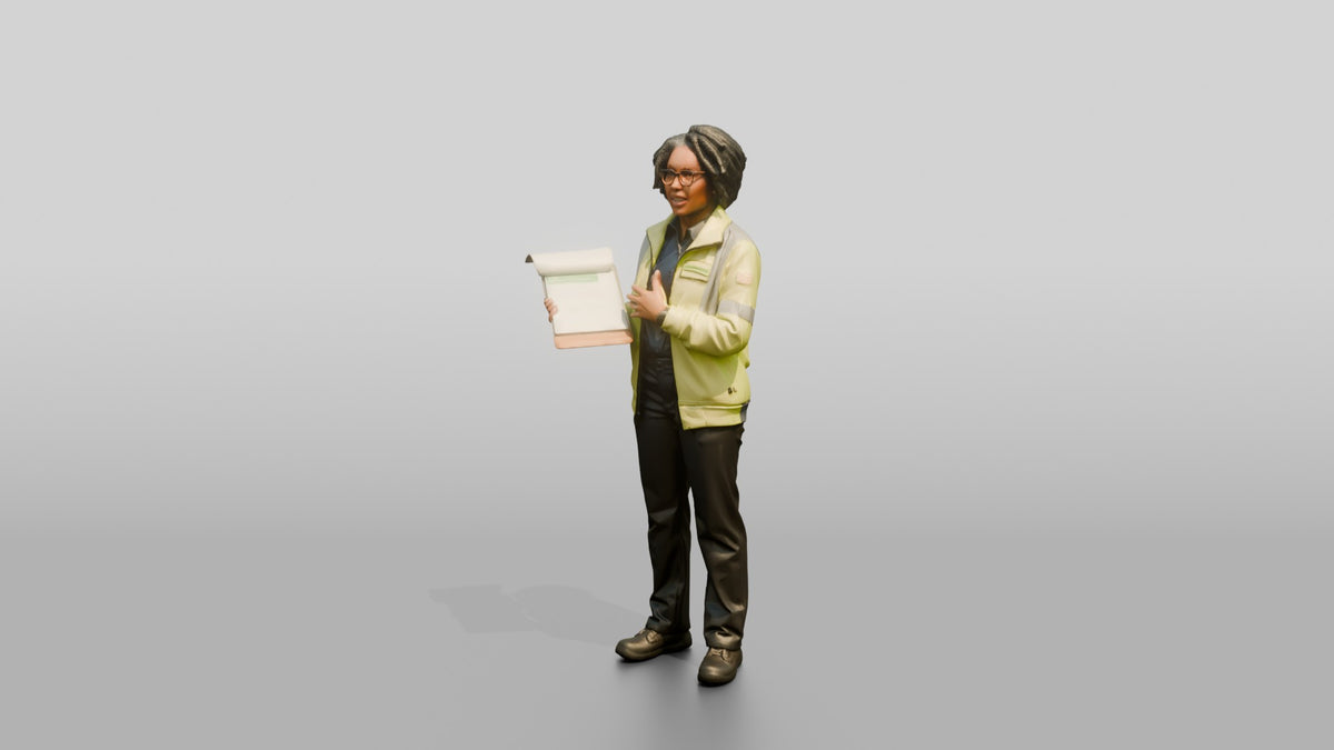 Construction Worker Woman 97 - 3D character model, view 4