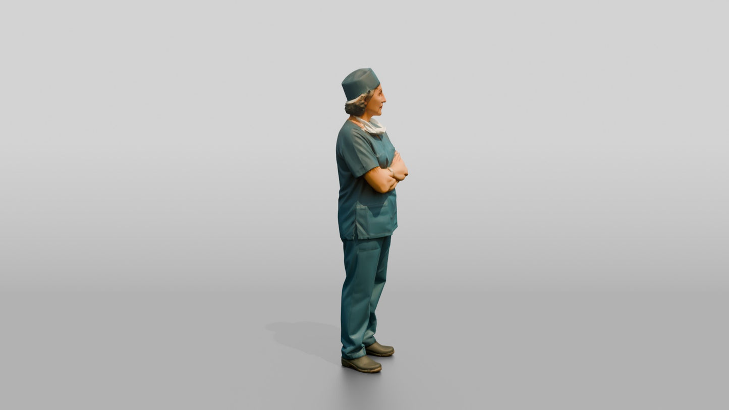 Older Hispanic Woman Doctor with Arms Crossed