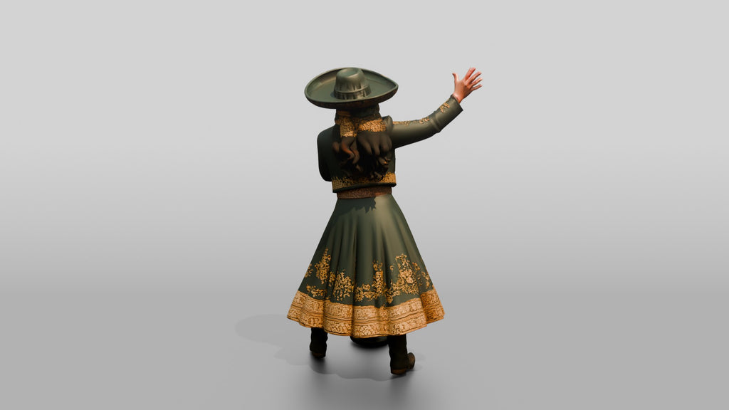 Ranchera Singer with Dramatic Hand Pose