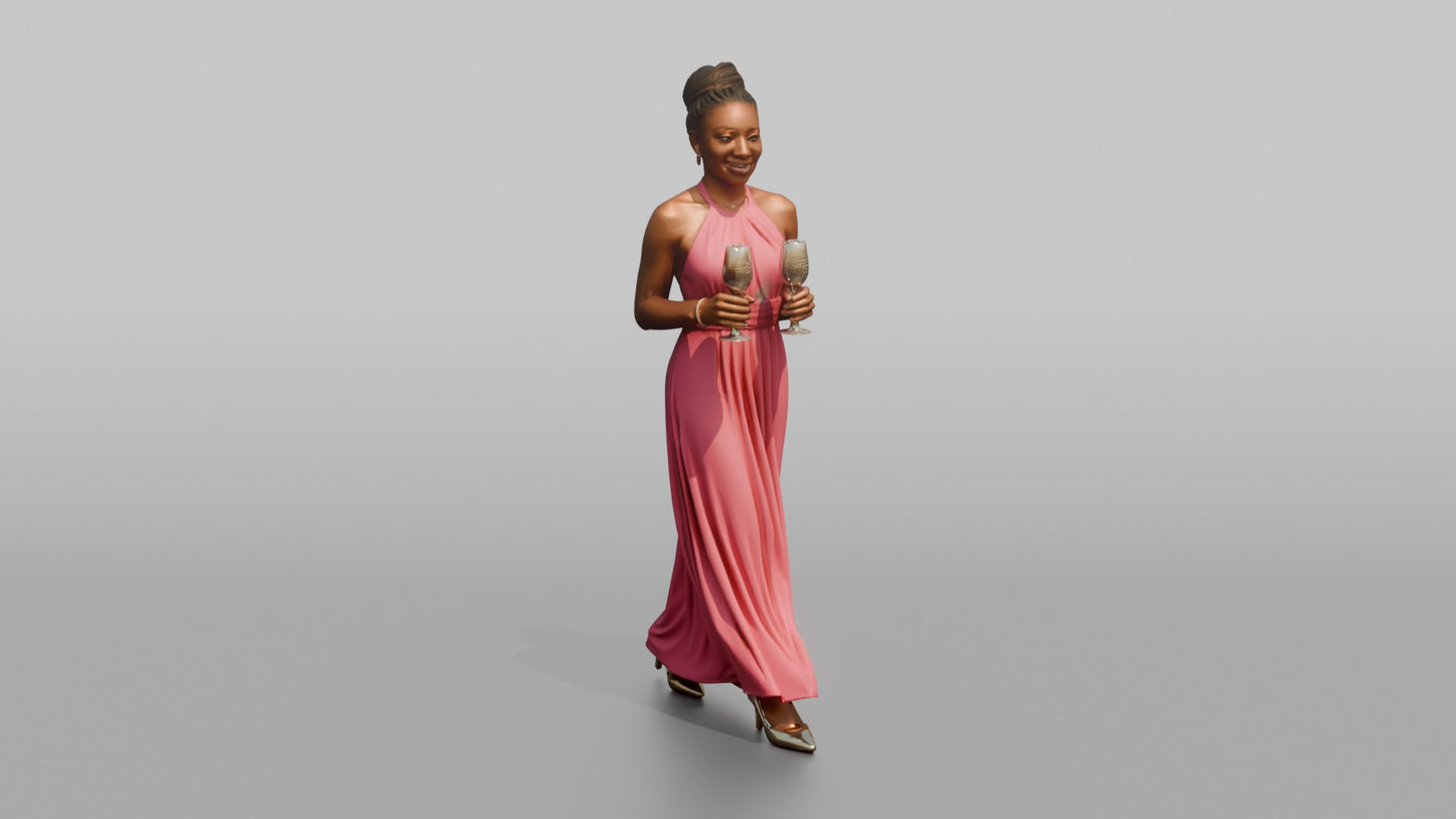 Wedding Guest Holding Two Champagne Flutes