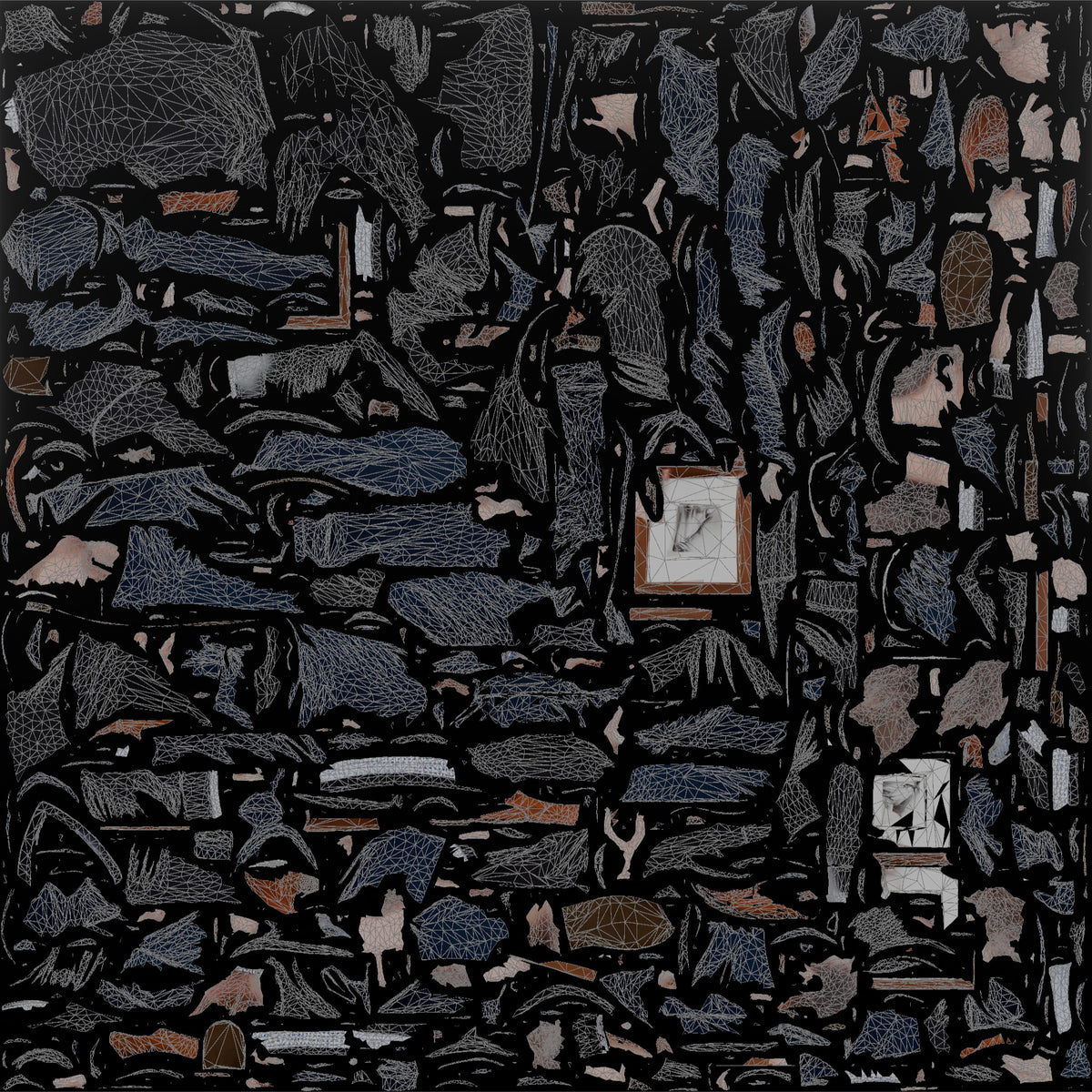 Man Customer Holding Up A Picture Frame To Inspect It Closely - UV layout, base color map