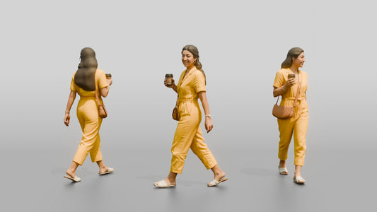 Petite Italian Woman Holding a Takeaway Coffee