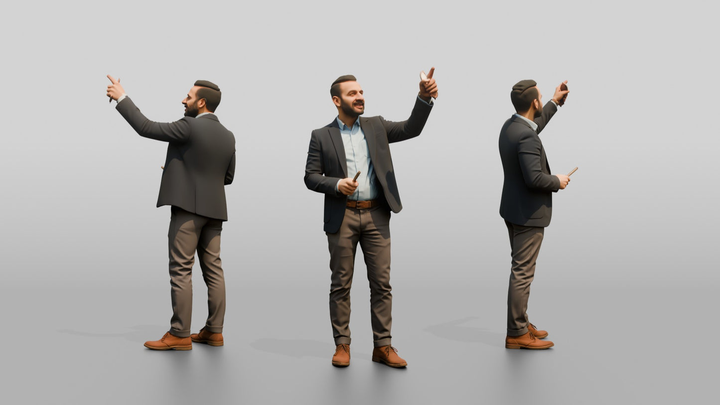Businessman Pointing Upward
