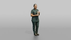 Nail Technician Woman Holding A Hand Cream Tube - 3D character model