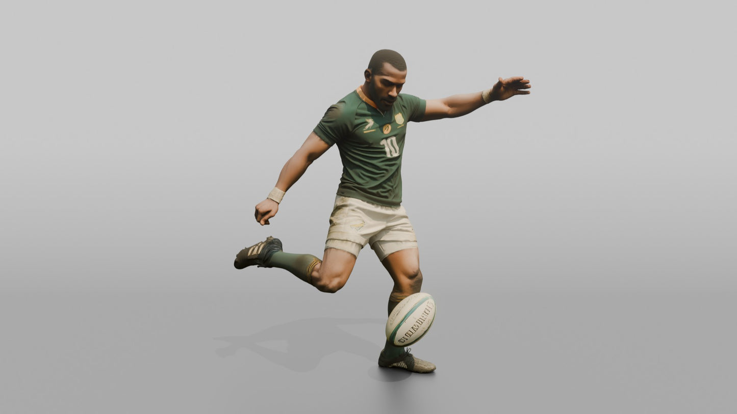 Back Line Player Executing a Grubber Kick