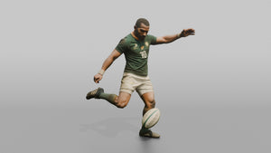 Back Line Player Executing a Grubber Kick - 3D character model, view 1