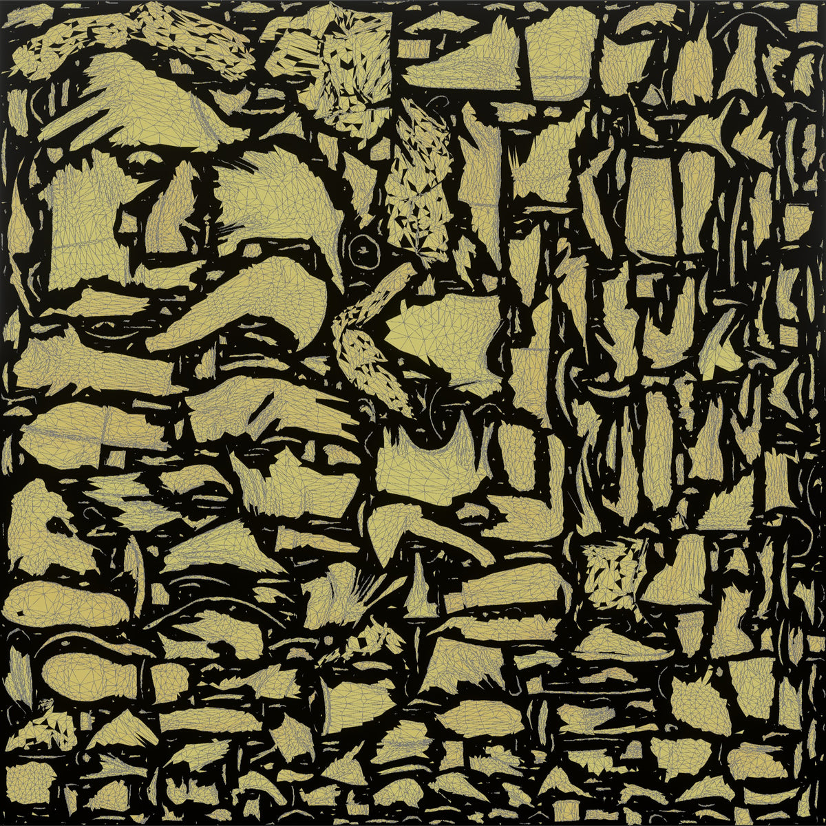 Fitness Influencer Man Doing A Standing Side Stretch, One Arm Overhead - UV layout, metallic roughness map